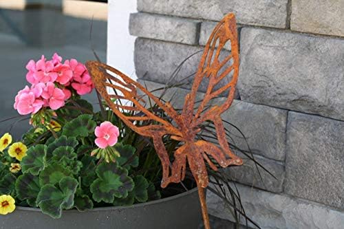 Bugs, Bees and Butterfly Garden Yard Stake Sign 20 to 33 Inches Tall (Small Butterfly Stake 22" Tall, Naturally Rusted) - Image 4