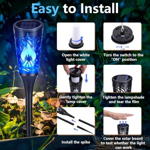 Toodour Solar Halloween Lights Outdoor, 10 Pack Solar Torch Lights - Image 4