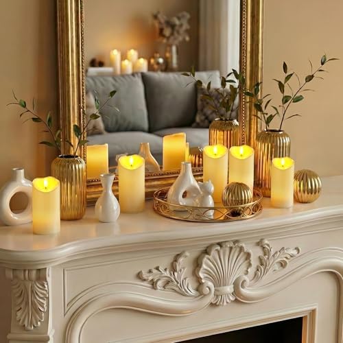 Homemory Waterproof Candles Outdoor, 6 Pack 3"x6" Flameless LED Pillar Candles with Remote & Timer, Battery Operated Flickering Candles for Patio, Garden, Lantern, Outdoor Decor - Image 2