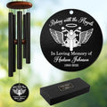 Personalized Motorcycle Memorial Wind Chime – “Riding with The Angels” Custom Name & Years – White Engraved Sympathy Gift for Loss of Loved One – Biker Remembrance Windchime for Outdoor Tribute by AlpadilCo