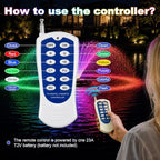 Pond Fountain Aerator, with 2 RGB Lights 1HP 110V 15000 GPH Pond Fountain Pump with Lights, Fully Automatic Lake Floating Fountain, 100 FT Power Cord, Pond Fountains for Small Large Ponds Lake - Image 6