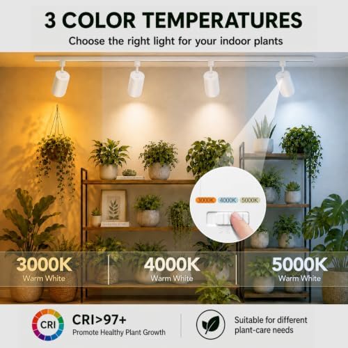 3 CCT LED Track Grow Lights for Indoor Plants, 4x35W, 2 Rails, White - Image 2