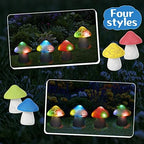 Macarrie 4 Pcs Solar Mushroom Light Outdoor Crack Solar Garden Decor Light - Image 4