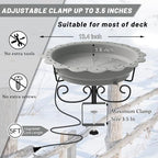 100W Heated Bird Baths for Outdoors, Heated Birdbath Outside Winter, Gray - Image 6