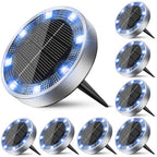 Peasur Mini Solar Ground Lights Outdoor, 8 Pack Flat Solar Powered Disc Lights, IP68 Waterproof, Anti-Rust, Landscape Lighting for Pathway Garden Yard Lawn Walkway Landscape Driveway, Blue by Peasur