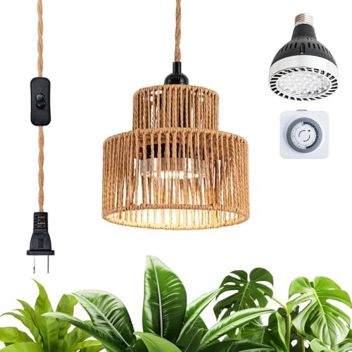 Hanging Plant Light, 30W Full Spectrum Plant Growth lamp，4000k Plant Light, Suitable for Potted Plants, Tall Green Leafy Plants, with Timer by GosleShowstheBeautyofLife