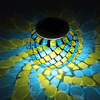 Solar Outdoor Table Lamp, Solar Powered Mosaic Glass Ball Garden Lights Waterproof Color Changing Mood Night Lights (K) by Unknown
