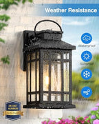 Outdoor Wall Lights Wall Mount, Dusk to Dawn Outdoor Lighting with Tempered Sleed Glass, Anti-Rust Black Outdoor Light Fixture, Modern Outside Porch Lights for House, Patio Exterior Wall Sconce - Image 3