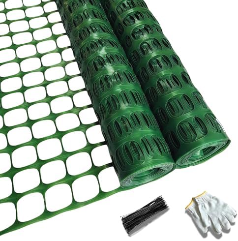 PotatoLife 2-Pack 4'x100' Green Mesh Fence for Garden with Zip Ties, Green by PotatoLife