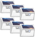 Peasur Solar Lights Outdoor Waterproof, 6Pack 140LED Bright Motion Sensor Security Lights 3 Modes, Solar Powered Fence Wall Light for Garden Yard Outside(Cool White) by Peasur