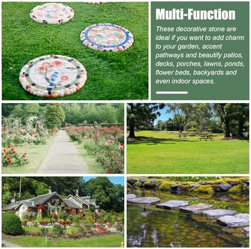 Kunovo Outdoor Garden Stepping Stone, Round Dimensional Pattern Walkway Step Stones Φ 13"", Multicolored Decorative Stone for Pathways/Lawns/Pond Areas (Style : Bird, Size : 2PCS), 58741 - Image 7