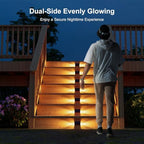 12-Pack Solar Step Lights, Waterproof, Warm White Dual-Sided Glow - Image 2