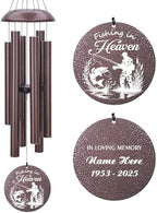 Personalized Wind Chimes Fishing in Heaven for Loss Dad by ExtrabilyOfficial