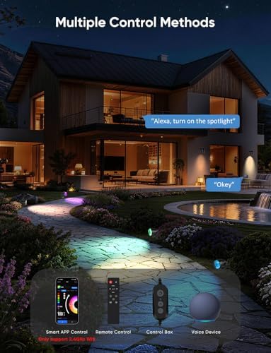APPECK Landscape Lighting, RGBW Spotlights with APP Control,8 Pack - Image 4