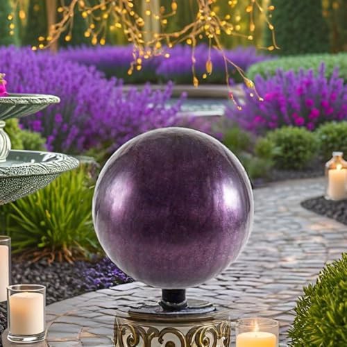 12 Inch Gazing Globe Decorative Plum Gazing Ball Glass Mirror Polished Hollow Reflective Garden Sphere for Home Garden Lawn Outdoor and Yard - Image 6