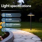 ZZXX All-in-One Low Voltage Landscape Lighting Kit, 5W Outdoor Lights 2700K - Image 4