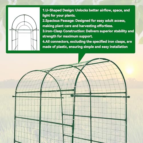 Garden Arch Trellis for Climbing Plants Outdoor - 83" H*71" W*43" L (Green) - Image 6