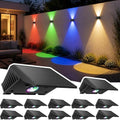 Fence Lights Solar Powered, Multicolor Solar Wall Lights Outdoor Waterproof IP67, Up and Down Solar Fence Lights Outdoor Dusk to Dawn for Patio, Garden, Backyard, Porch, Pathway, Festival (12 Pack) by Delaiglow