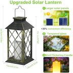 2 Pack 14'' Large Tempered Glass Solar Lanterns Outdoor Waterproof - Image 3