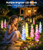 KOOPER Solar Delphinium Flower Lights Outdoor, 8 Pack, 72 LEDs, Waterproof - Image 6
