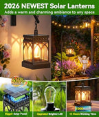 KOOPER 6 Pack Solar Lanterns Outdoor Waterproof, Brighter Hanging Solar Lantern Lights for Outside, Auto ON/Off Lanterns Decorative Outdoor for Garden Table Yard Path Tree Patio Lawn Decor, Gifts - Image 5