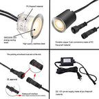 SMY Lighting Recessed LED Deck Light Kits with Black Protecting Shell φ32mm, Outdoor Landscape Lighting IP67 Waterproof,12V Low Voltage for Garden,Yard Steps,Stair,Patio,Floor,Kitchen Decoration - Image 6