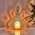 11.6inch Moroccan Lantern Lamp Decorative Candle Holders for Ramadan Decorations, Hanging, Outdoor Patio or Porch, Indoor Home Decor（White） by Degruand