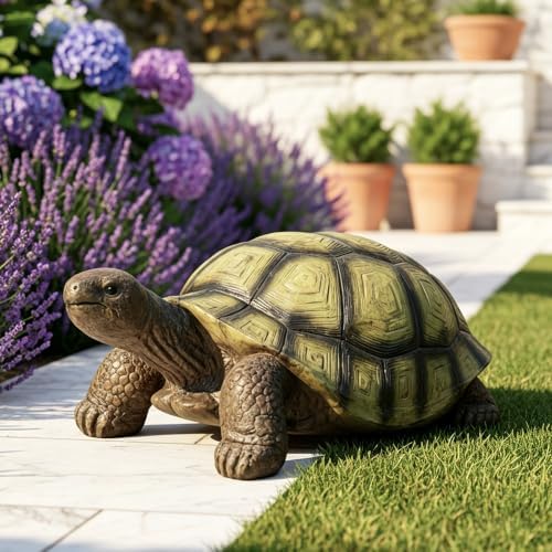 SKYFIRE Large Turtle Statues for Garden - 29.5' x 15.3' x 11.8' Fiber Reinforced Concrete Tortoise Sculpture, Garden Sculptures & Statues for Outdoors, Lawn, Yard, Indoor Outdoor Decor - Image 7