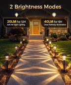 XMCOSY+ Solar Garden Lights 4 Pack, Metal Glass Solar Pathway Light Outdoor - Image 2