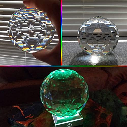 Clear Glass Crystal Ball Prism Suncatcher Rainbow Maker, Sphere Faceted Gazing Ball for Window, Feng Shui, Home Office Garden Decoration (120mm/4.72inch) - Image 5
