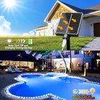 KNONEW Solar Rope Lights Outdoor 2 Packs Total 600LED 100FT Solar String Light Outside Waterproof with 8 Modes Clear Thin Tube for Pool Patio Garden Fence Camping Yard Deck Trampoline（Cool White） - Image 4