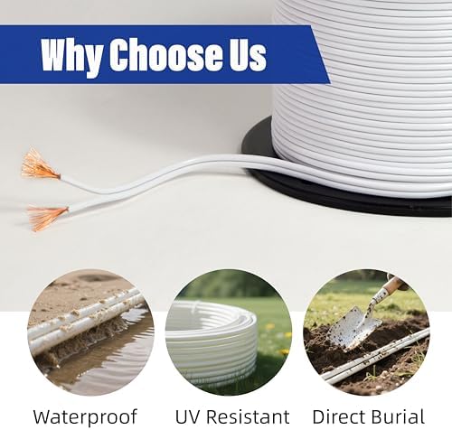 Low Voltage Landscape Lighting Cable 18/2 SPT-1W Bulk Lamp Cord 300-Volt 18-Gauge 250-feet Spool White UL Listed - Image 4