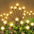 Solar Garden Lights Outdoor Waterproof, 6 Pack 48 LED Swaying Firefly Lights Outdoor Decor Light for Pathway Party Christmas Decoration, Unique Gifts for Women, Warm White by Yaafen