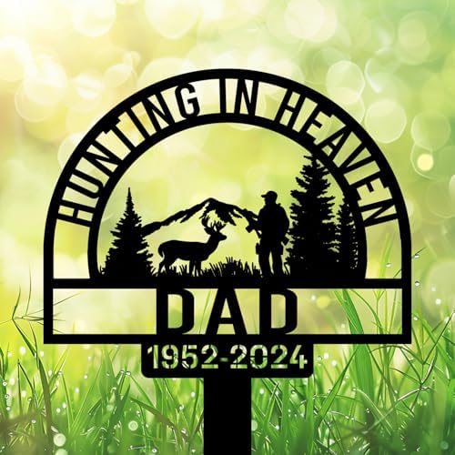 Personalized Hunter Grave Marker White-Tailed Deer Dad Hunter Memorial Garden Stake 8-24 inch Hunter Dad Loss Gift, Hunter Memorial Gift Loss of Loved One (White-Tailed Deer Dad Hunter) - Image 4