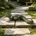 23" Simulated Crocodile Garden Statue, Resin Animal Ornament Outdoor Decor by Unknown