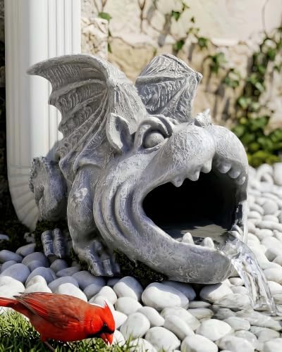 Gothic Gargoyle Sculpture Gutter Downspout Extender,Garden Resin Statue Ornament,Decor Downspout Diverter,Perfect Rain Diverter for 3"x4" Downspouts, Perfect Outdoor Decor Gift (12.2 in) by EuirostWelcometovisit