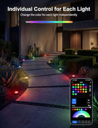APPECK Outdoor Ground Lights 15 Pack, 32FT RGBCW Pathway Lights Wired - Image 2