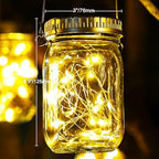 Cooo 12 Pack Upgraded Crystal Glass Solar Mason Jar Lights and 2 Pack Heavy Iridescent Crackle Glass Solar Lantern - Image 6