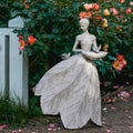DiliComing Fairy Garden Statue Bird Feeder - 23-inch Large Sculpture for Outdoors Statues Bird-Bath Yard Decorations Fairy Garden Statue Grey White by DiliComing