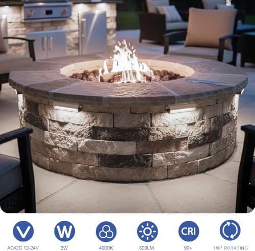 JESLED 12 Pack 4 inch Retaining Wall Lights, Low Voltage Landscape Lighting - Image 2