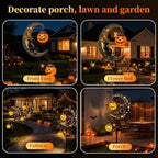 2026 News Solar Halloween Black Cat and Pumpkin Moon Garden Stake Light 4PCS, Hanging Pumpkin Lanterns Outdoor for Pathway, Yard, Patio and Lawn Decor.Powered Entirely by the Sun - Image 5