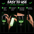 8 Pack Solar Halloween Lights Outdoor, Flickering Flame Skull Torches, Waterproof Purple Solar Lights for Yard, Spooky Skull Pathway Lights for Halloween Outdoor Decorations (Green) - Image 6