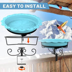 100W Heated Bird Baths for Outdoors, Heated Birdbath Outside Winter, Blue - Image 5