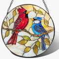 8″ Cardinal & Blue Jay Suncatcher, Stained Glass Window Hanging & Ornament, Window Decor, Holiday & Christmas Ornaments | Bird Lover Gifts, Gifts Exchange, Gift Ideas by Unknown