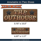 The Outhouse, 5.75 x 15.5 Inch METAL SIGN, Rustic Decor for Outdoor & Indoor Restrooms, Businesses, Garage or Yard, Gifts for Lumberjack, Logger, Sawyer, Dad, Grandpa, Bathroom Humor - Image 3