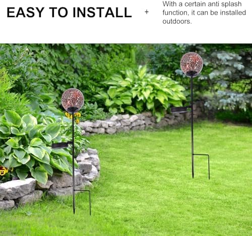 Milisten Waterproof Solar Garden Yard Light, Outdoor Glass Ball Ground Insert Lamp for Patio Landscape Decor, Solar Mosaic Courtyard Light with 18-Color Options - Image 7