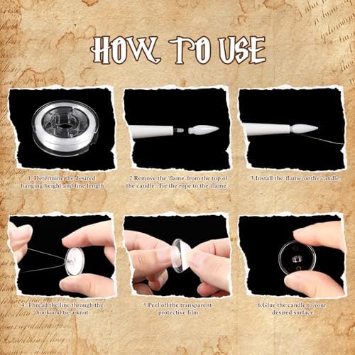 fclayvts 36PCS Floating Candles with Wand Remote,Magic Hanging Taper Candle - Image 3