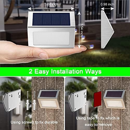 JSOT Solar Powered Lights Ideal for Step, Fence, Deck, Stair-Cool White-12P - Image 6