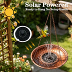 Hanging Bird Bath for Outdoor, 13" Solar Powered Bird Bath - Image 3