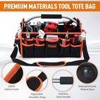 Kowsinde 16 Inch Tool Bag, Electrician Tool Bag, Open Top Tool Bags, 26 Pockets Can Hold Many Tools, Steel Handle and Removable Shoulder Strap - Image 3